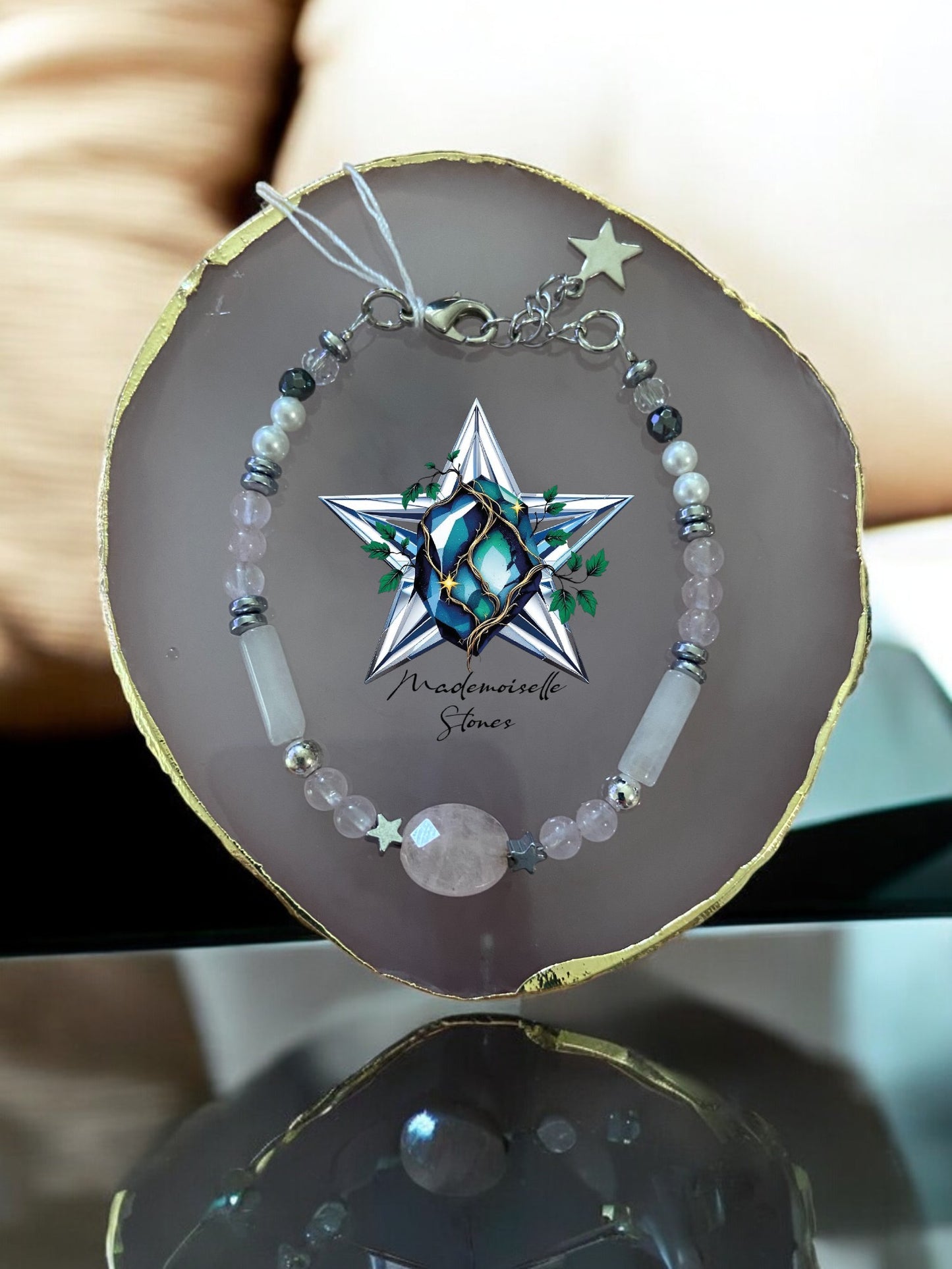 Bracelet réf. 5 : Pierres Quartz rose