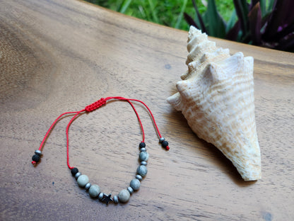 Bracelet réf. 34 : cordon réglable Jaspe Picasso