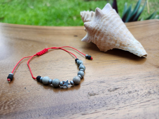 Bracelet réf. 34 : cordon réglable Jaspe Picasso