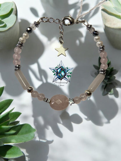 Bracelet réf. 5 : Pierres Quartz rose